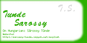 tunde sarossy business card