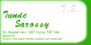 tunde sarossy business card